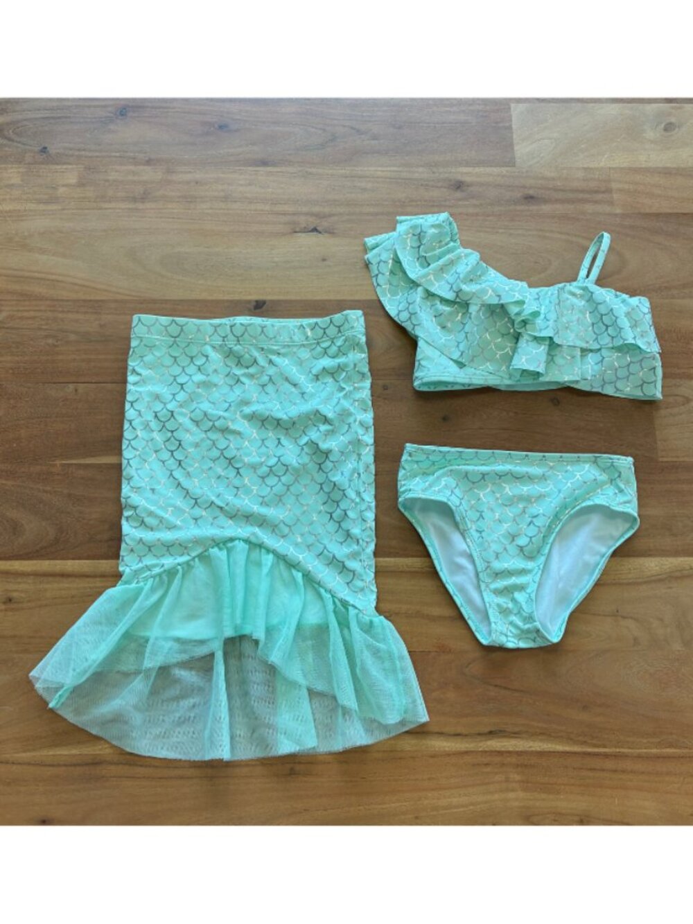 Janie and Jack- Mermaid 2-Piece Swimsuit with Tail Skirt Cover-Up